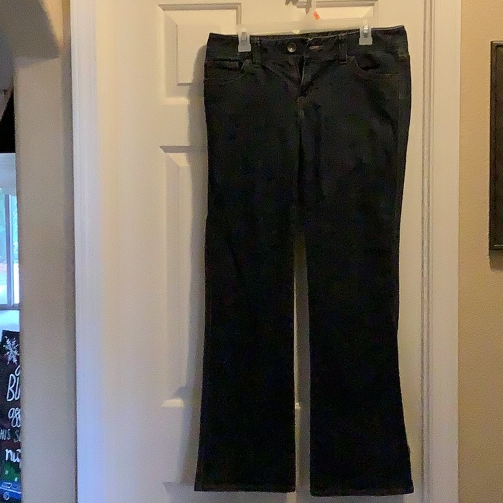 X2 Fit And Flare Dark Distressed Jeans Womens Quality Denim